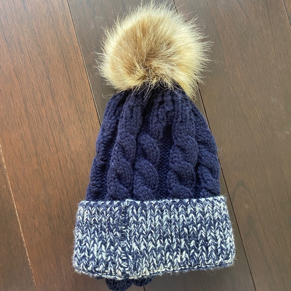 Gingersnaps Navy Pom Pom Hat - Picture 2 of 5